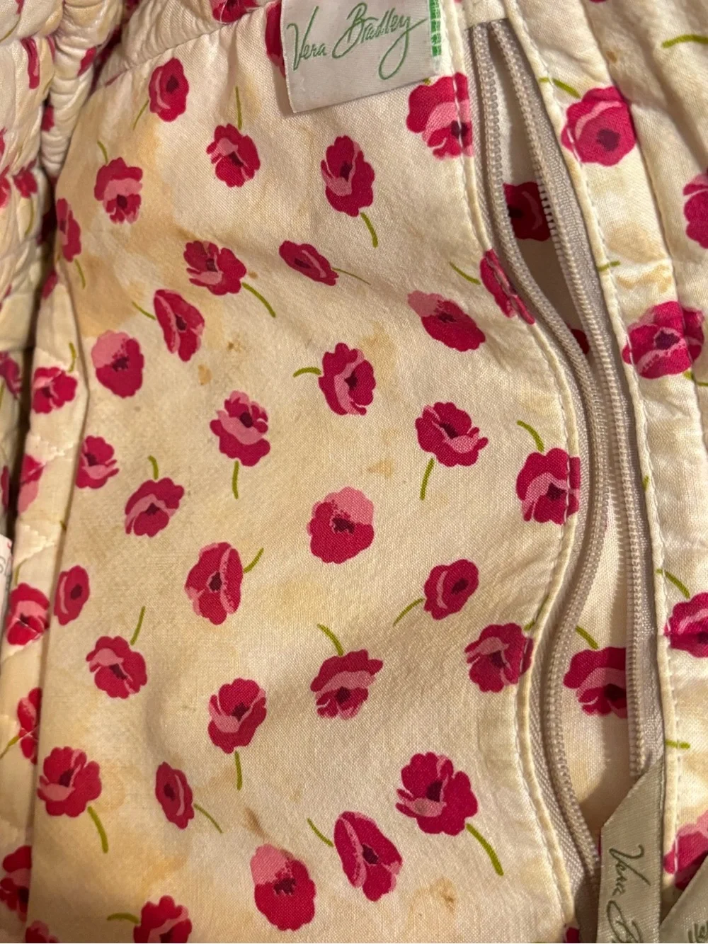 Vera Bradley Pink Floral Quilted Cotton Shoulder Tote Bag